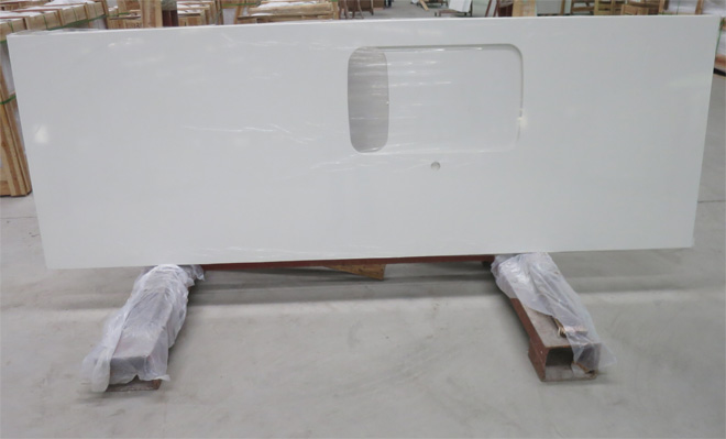 Welcome to wholesale cheap Super White Polished Quartz stone from our factory. It can be made into quartz stone tiles, quartz stone countertops, vanity tops, countertops, etc